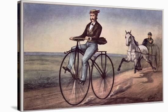 The (Bicycle) Velocipede-Currier & Ives-Stretched Canvas
