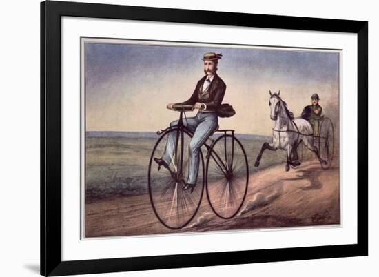 The (Bicycle) Velocipede-Currier & Ives-Framed Giclee Print