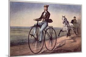 The (Bicycle) Velocipede-Currier & Ives-Mounted Giclee Print