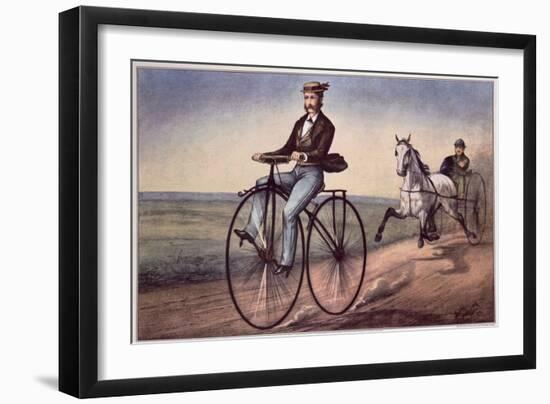 The (Bicycle) Velocipede-Currier & Ives-Framed Premium Giclee Print