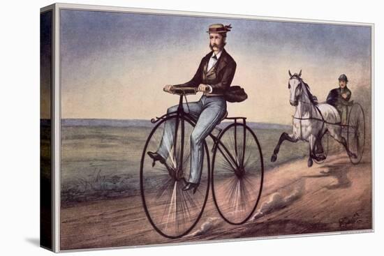 The (Bicycle) Velocipede-Currier & Ives-Stretched Canvas