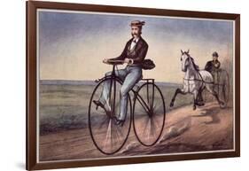 The (Bicycle) Velocipede-Currier & Ives-Framed Giclee Print