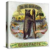 The Big Baer Cigar, Bear-Facts Brand Cigar Inner Box Label, Misspelling-Lantern Press-Stretched Canvas