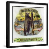 The Big Baer Cigar, Bear-Facts Brand Cigar Inner Box Label, Misspelling-Lantern Press-Framed Art Print
