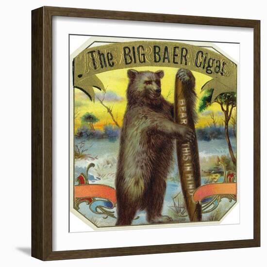 The Big Baer Cigar, Bear-Facts Brand Cigar Outer Box Label, Misspelling-Lantern Press-Framed Art Print