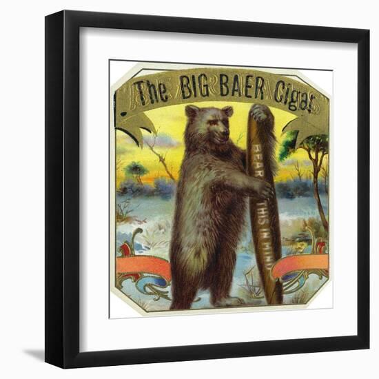 The Big Baer Cigar, Bear-Facts Brand Cigar Outer Box Label, Misspelling-Lantern Press-Framed Art Print