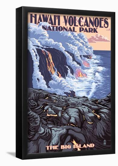 The Big Island, Hawaii - Lava Flow Scene-null-Framed Poster