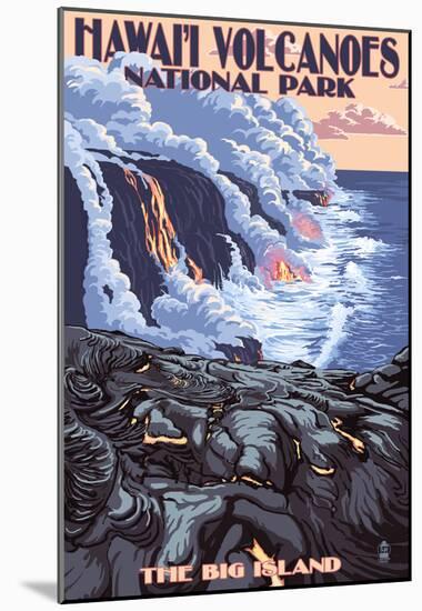 The Big Island, Hawaii - Lava Flow Scene-null-Mounted Poster