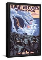 The Big Island, Hawaii - Lava Flow Scene-null-Framed Poster