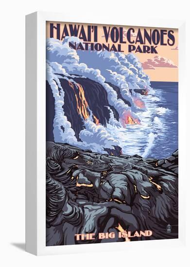 The Big Island, Hawaii - Lava Flow Scene-null-Framed Poster