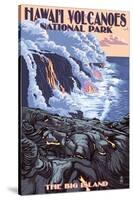 The Big Island, Hawaii - Lava Flow Scene-Lantern Press-Stretched Canvas