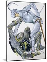 The Big Knight Is Slain by Sir Lancelot, an Illustration for 'Sir Lancelot of the Lake', by Roger…-Janet and Anne Johnstone-Mounted Giclee Print