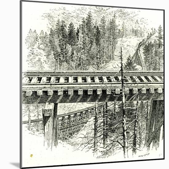 The Big Loop on the Shasta Railway Near Mccloud 1891, USA-null-Mounted Giclee Print