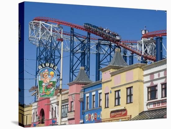 The Big One, the 235Ft Roller Coaster, the Largest in Europe, at Pleasure Beach-Ethel Davies-Stretched Canvas