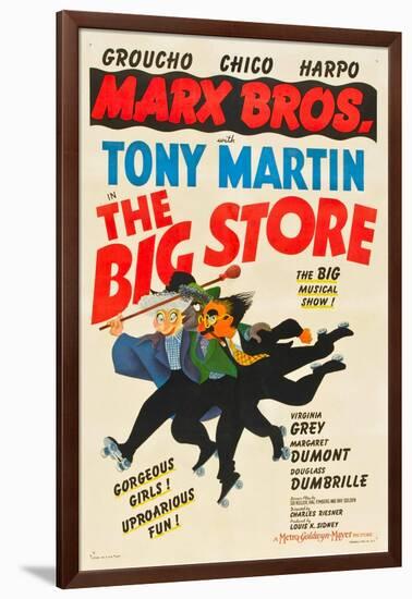 The Big Store, Harpo Marx, Chico Marx, Groucho Marx, 1941-null-Framed Art Print