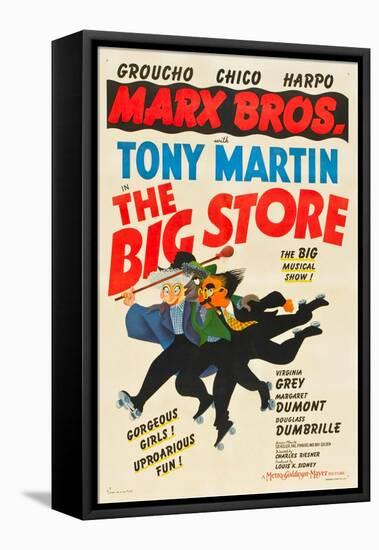 The Big Store, Harpo Marx, Chico Marx, Groucho Marx, 1941-null-Framed Stretched Canvas