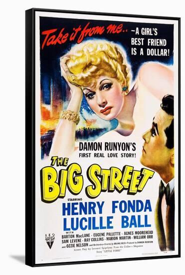 THE BIG STREET, top: Lucille Ball, right: Henry Fonda, 1942.-null-Framed Stretched Canvas