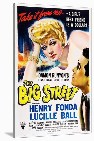 THE BIG STREET, top: Lucille Ball, right: Henry Fonda, 1942.-null-Stretched Canvas