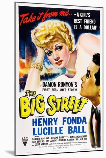 THE BIG STREET, top: Lucille Ball, right: Henry Fonda, 1942.-null-Mounted Art Print
