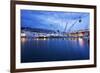 The Bigo with Lift Raised in the Old Port at Dusk, Genoa, Liguria, Italy, Europe-Mark Sunderland-Framed Photographic Print