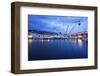 The Bigo with Lift Raised in the Old Port at Dusk, Genoa, Liguria, Italy, Europe-Mark Sunderland-Framed Photographic Print