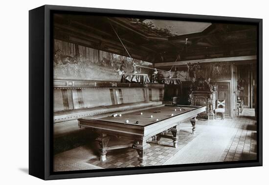The Billiard Room, Imperial Palace, Bialowieza Forest, Russia, Late 19th Century-Mechkovsky-Framed Stretched Canvas
