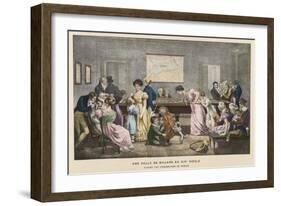 The Billiard Room in a French Household, But Not Much Chance of a Quiet Game!-Marlet-Framed Art Print