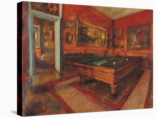 The Billiard Room-Edgar Degas-Stretched Canvas