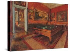 The Billiard Room-Edgar Degas-Stretched Canvas