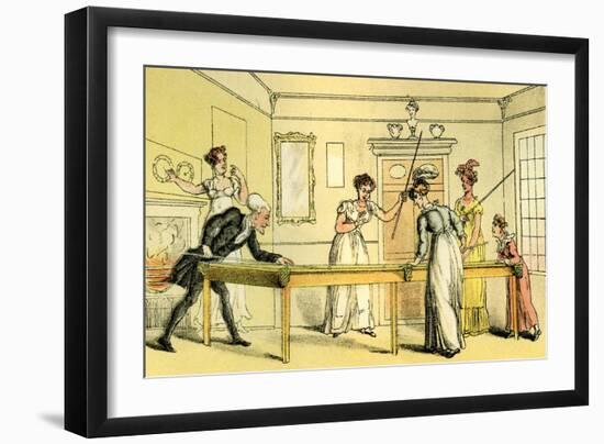 'The billiard table'-Thomas Rowlandson-Framed Giclee Print