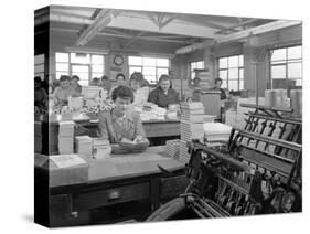 The Binding Room at the White Rose Press Printing Co, Mexborough, South Yorkshire, 1959-Michael Walters-Stretched Canvas