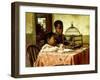 The Bird Cage, (Oil on Canvas)-Harry Herman Roseland-Framed Giclee Print