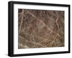 The Bird Geoglyph, aerial view, Nazca, UNESCO World Heritage Site, Ica Region, Peru, South America-Karol Kozlowski-Framed Photographic Print