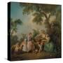 The Birdcage (Les Amours Du Bocage), about 1735-Nicolas Lancret-Stretched Canvas