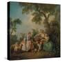 The Birdcage (Les Amours Du Bocage), about 1735-Nicolas Lancret-Stretched Canvas