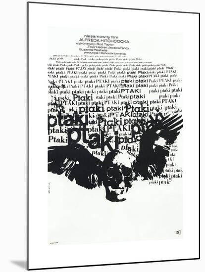 The Birds, (aka Ptaki), Polish poster, 1963-null-Mounted Art Print