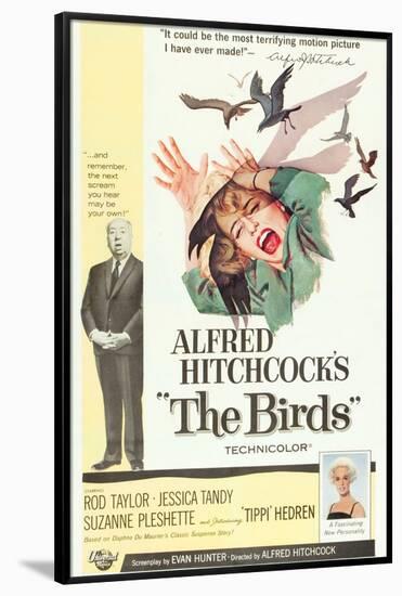 The Birds, Alfred Hitchcock, Jessica Tandy, Tippi Hedren, 1963-null-Framed Poster