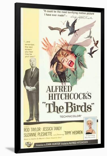 The Birds, Alfred Hitchcock, Jessica Tandy, Tippi Hedren, 1963-null-Framed Poster