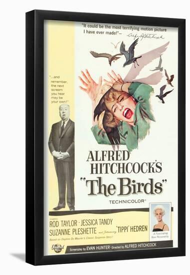 The Birds, Alfred Hitchcock, Jessica Tandy, Tippi Hedren, 1963-null-Framed Poster