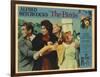 The Birds, Lobbycard, L-R: Rod Taylor, Suzanne Pleshette, Tippi Hedren, Veronica CArtwright, 1963-null-Framed Art Print