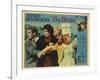 The Birds, Lobbycard, L-R: Rod Taylor, Suzanne Pleshette, Tippi Hedren, Veronica CArtwright, 1963-null-Framed Art Print