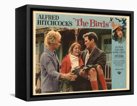 The Birds, Lobbycard, L-R: Tippi Hedren, Rod Taylor, 1963-null-Framed Stretched Canvas