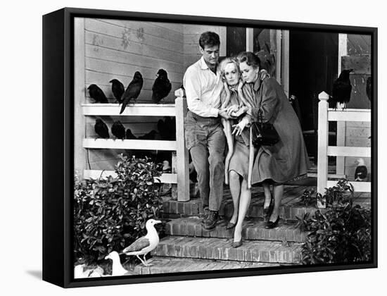 The Birds, Rod Taylor, Tippi Hedren, Jessica Tandy, 1963-null-Framed Stretched Canvas