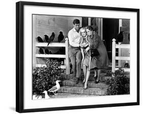 The Birds, Rod Taylor, Tippi Hedren, Jessica Tandy, 1963-null-Framed Premium Photographic Print