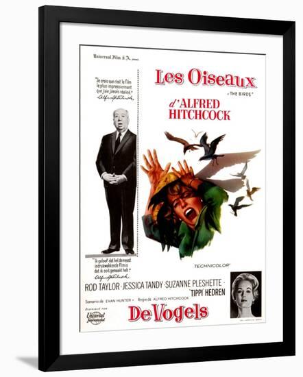 The Birds, Tippi Hedren, Alfred Hitchcock, 1963-null-Framed Photo