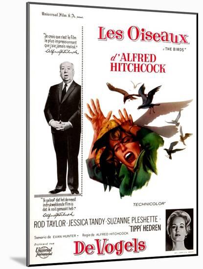 The Birds, Tippi Hedren, Alfred Hitchcock, 1963-null-Mounted Photo