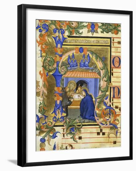 The Birth of Christ-Simone da Siena-Framed Premium Giclee Print