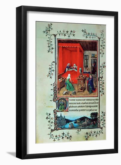 The Birth of John the Baptist and the Baptism of Christ, from the "Hours of Milan," 1422-Jan van Eyck-Framed Giclee Print