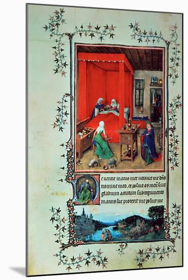 The Birth of John the Baptist and the Baptism of Christ, from the "Hours of Milan," 1422-Jan van Eyck-Mounted Giclee Print