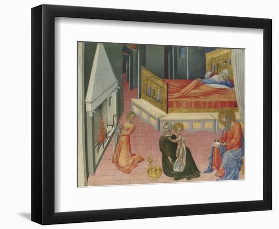 The Birth of Saint John the Baptist (Predella Pane), 1454-Giovanni di Paolo-Framed Giclee Print